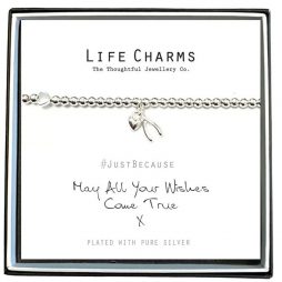 Life Charm May All Your Wishes Come True Silver Bracelet