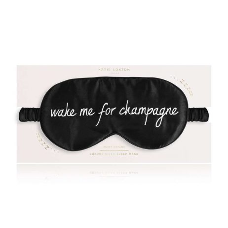 Katie Loxton Wake Me For Champagne Satin Eye Mask (black) KLS121