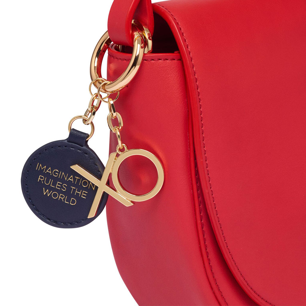 Estella Bartlett Red Bag with Navy Bag Tag and XO Charm EBP3265