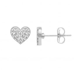 Estella Bartlett CZ Heart Silver Plated Earrings EB3302 *