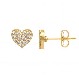 Estella Bartlett CZ Heart Gold Plated Earrings EB3301