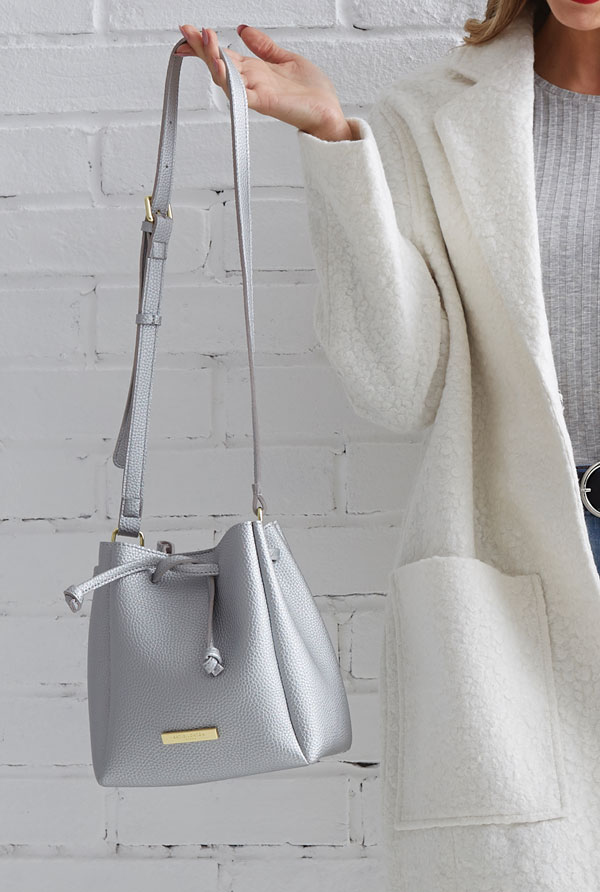 Chloe Mini Silver Metallic Bucket Bag