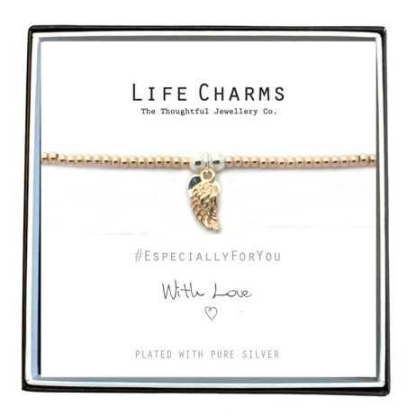 Life Charms Especially For You Rose Gold Angel Wing Bracelet