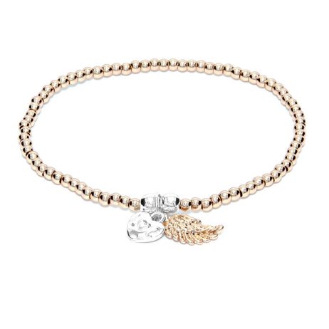 Life Charms Especially For You Rose Gold Angel Wing Bracelet