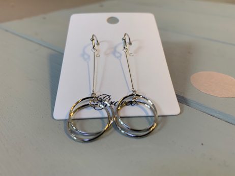 Gracee Jewellery Silver Double Circle Drop Earrings