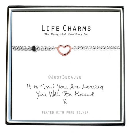 Life Charm Just Because You Are Leaving Silver Bracelet