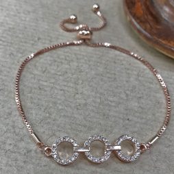 Gracee Jewellery Rose Gold Crystal Circles Bracelet