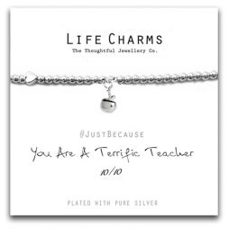 Life Charms Terrific Teacher Silver Bracelet