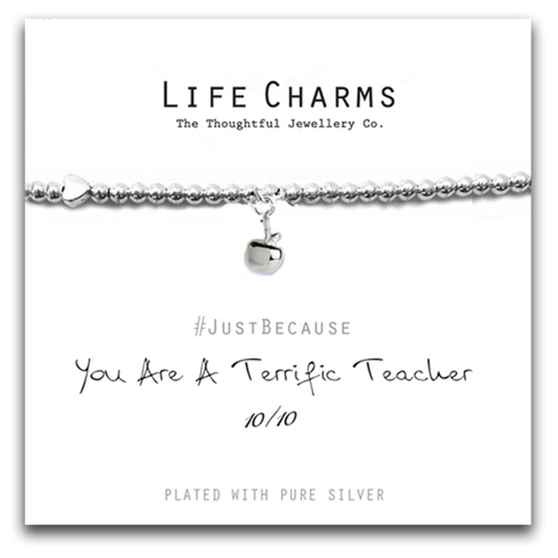 Life Charms Terrific Teacher Silver Bracelet LC063BW
