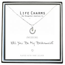 Life Charms Will You Be My Bridesmaid Silver Plated Horseshoe Necklace
