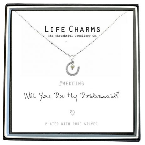 Life Charms Will You Be My Bridesmaid Silver Plated Horseshoe Necklace