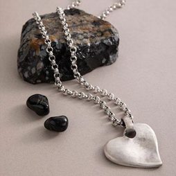 Danon Jewellery Angled Heart Long Necklace Silver N4607S
