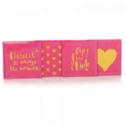 Shruti Designs Set of 4 Prosecco Pink Glass Coasters in Gift Box