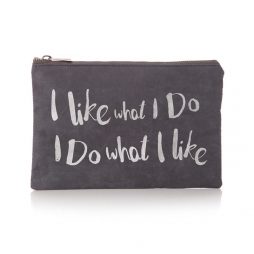 Shruti Designs Ta Da I Like Cosmetic Bag Pouch | Grey and Silver