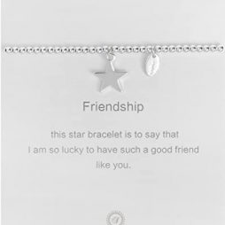 Symbology Friendship Silver Sentiment Bracelet with Star