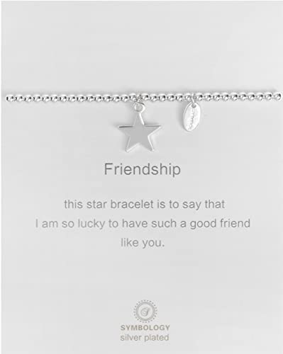 Symbology Friendship Silver Sentiment Bracelet with Star