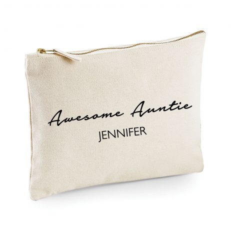 Personalised Awesome Auntie Makeup Bag