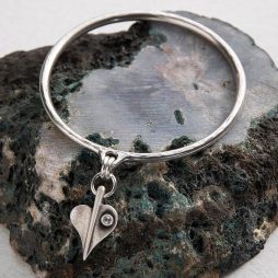 Danon Jewellery Crystal Leaf of Love Bangle Silver