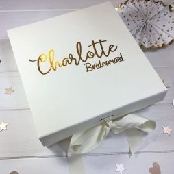 Personalised Bridesmaid Luxury Gift Box with Ribbon
