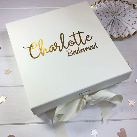 Personalised Bridesmaid Luxury Gift Box with Ribbon - Medium