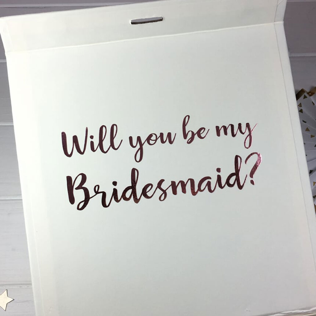 Personalised Will You Be My Bridesmaid Luxury Gift Box with Ribbon