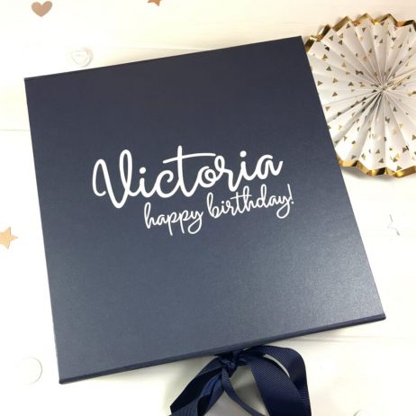 Happy Birthday Personalised Name Luxury Gift Box with Ribbon - Large