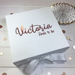 Personalised Bride to Be Luxury Gift Box with Ribbon - Medium