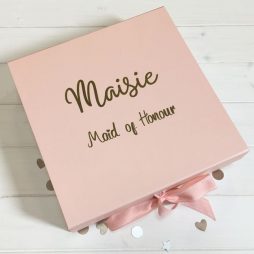 Personalised Maid of Honour Luxury Gift Box with Ribbon - Medium