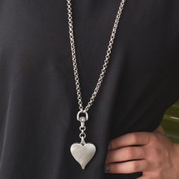chunky long silver necklace