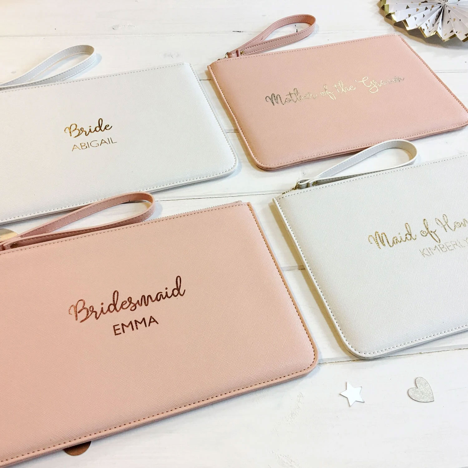 Elegant Personalised Bridesmaid Clutch Bag Wedding Gift