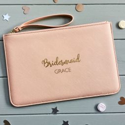 Personalised Bridesmaid Clutch Bag with Name and Role