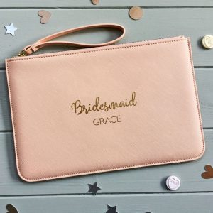 Personalised Bridesmaid Pouch Clutch Bag