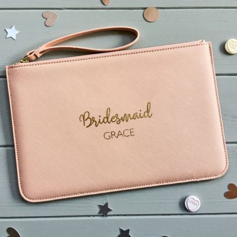 Personalised Bridesmaid Clutch Bag with Name and Role