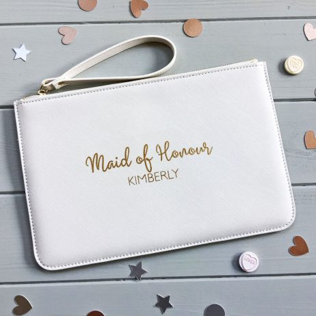 Personalised Maid of Honour Clutch Bag with Name