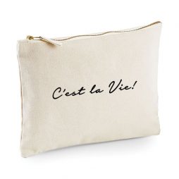 Makeup Bag C'est La Vie, Cosmetic Bag