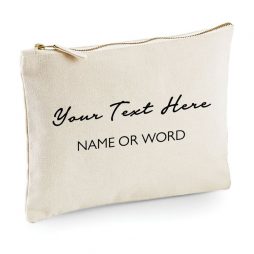 Personalised Makeup Bag Your Text, Custom Quote