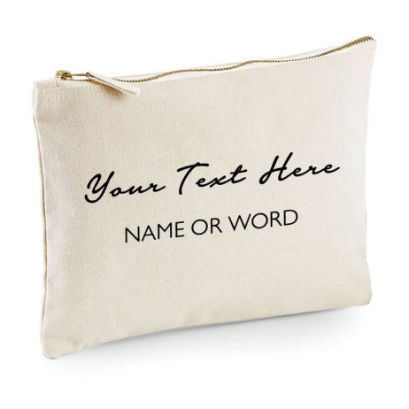 Personalised Makeup Bag Your Text, Custom Quote