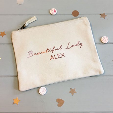 Personalised Makeup Bag Your Text, Custom Quote