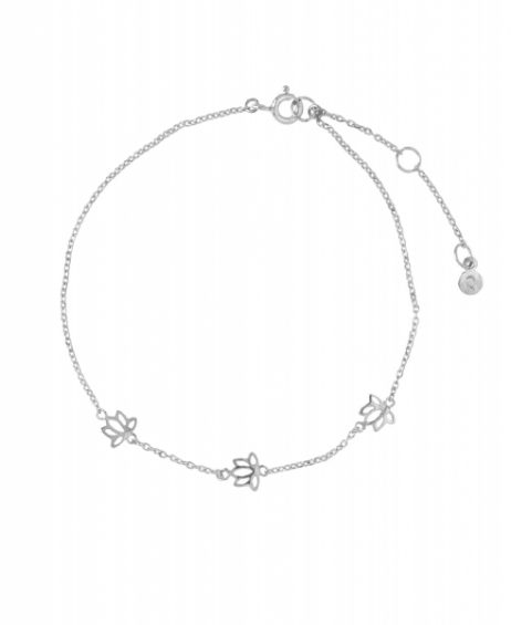 Hultquist Jewellery Sterling Silver Plated Lotus Anklet