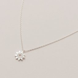Estella Bartlett Modern Flower Silver Plated Necklace With CZ EB3433C *