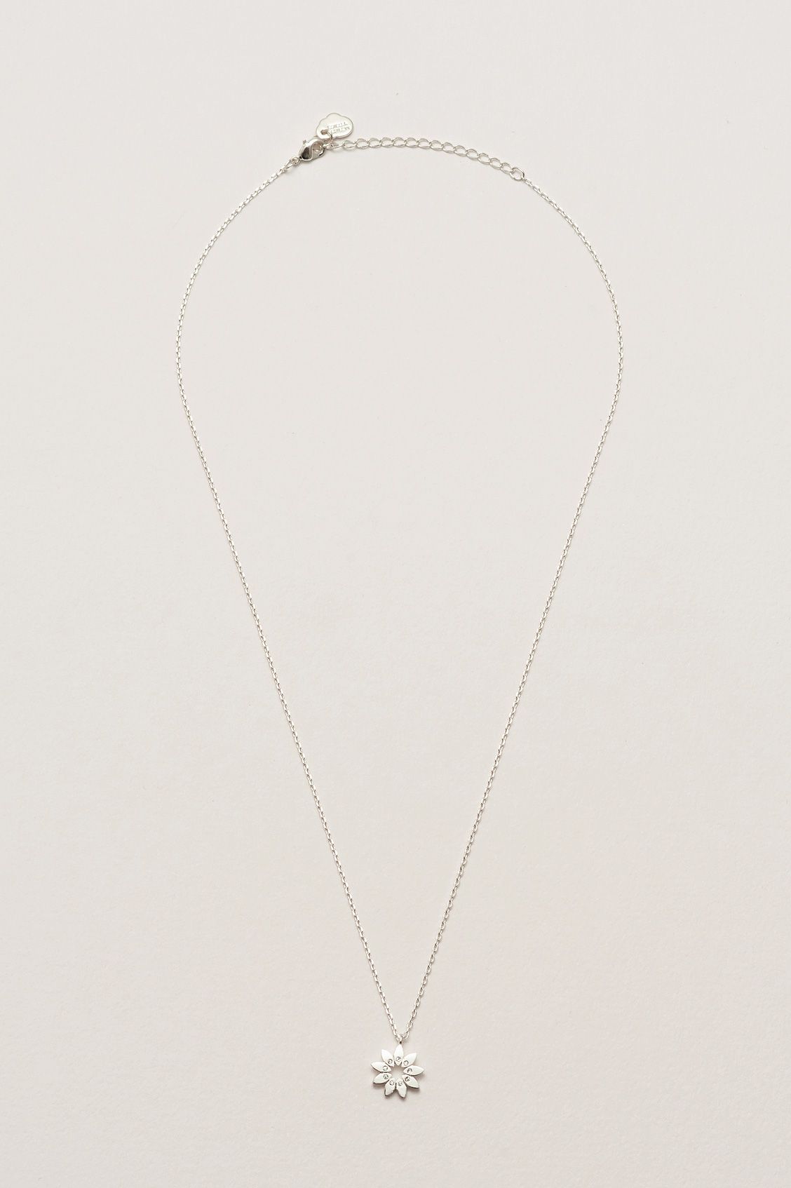 Estella Bartlett Modern Flower Silver Plated Necklace With CZ EB3433C