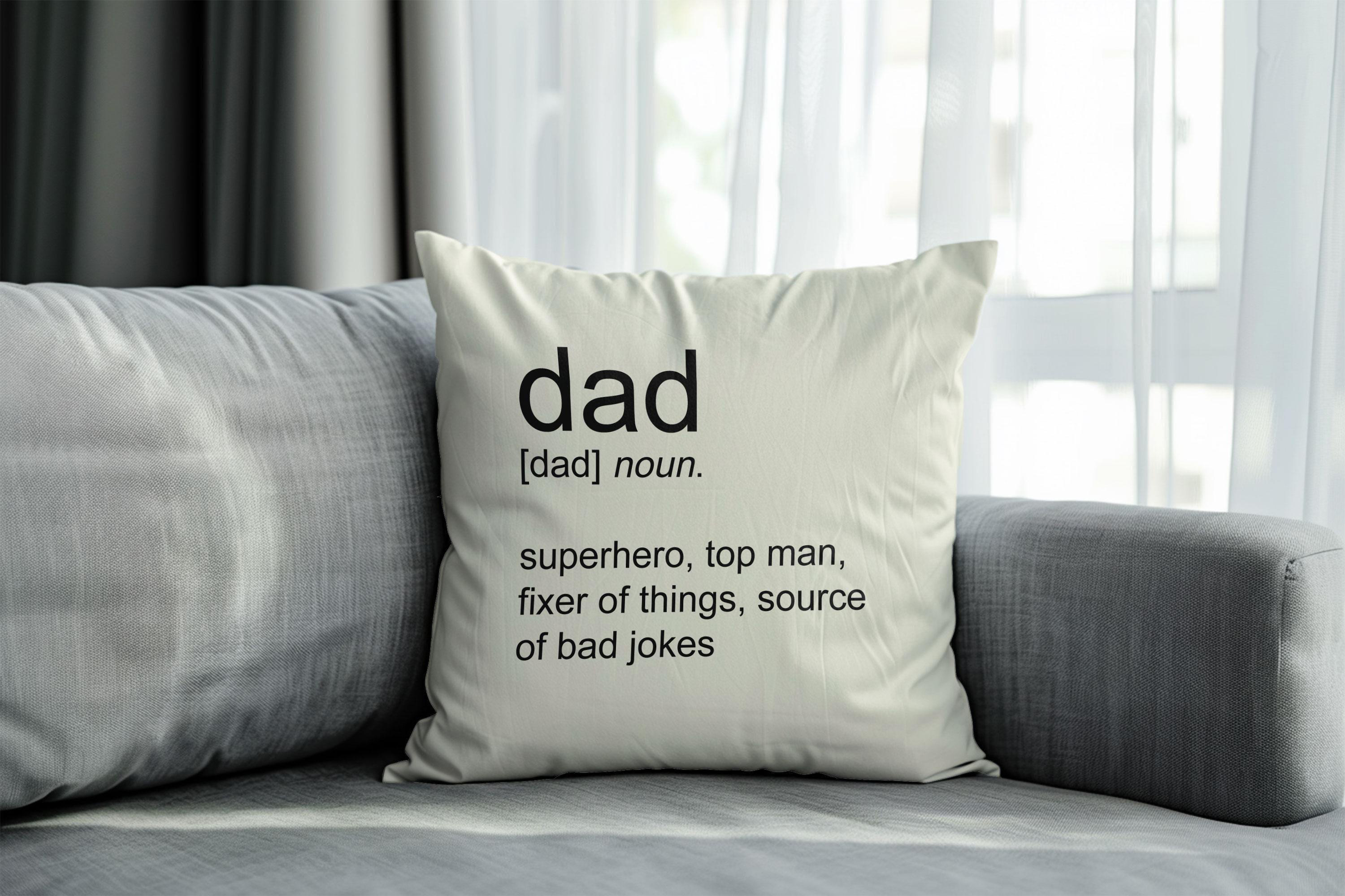 Dad Dictionary Definition Cushion Cover in Cotton Canvas - Funny Gift For Father's Day Dad Dictionary Definition Cushion Cover in Cotton Canvas - Funny Gift For Father's Day