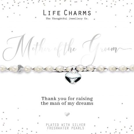 Life Charms Mum of The Groom Silver Heart Bracelet