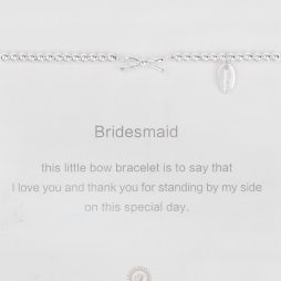 Symbology Bridesmaid Silver Bow Sentiment Bracelet