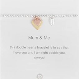 Symbology Mum and Me Silver Plated Bracelet with Heart Charms