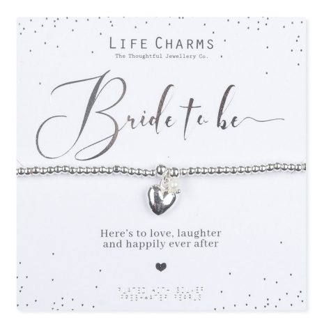 Life Charms Bride To Be Silver Heart Bracelet
