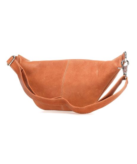 DEPECHE-Denmark Leather Belt Bag - Crossbody Fashion Chic Soft Cow Leather Bag - Cognac