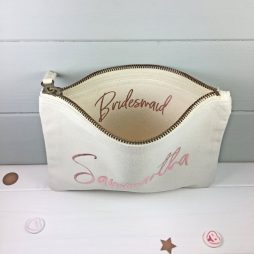 Personalised Bridesmaid Gift Makeup Bag, Cosmetic Bag