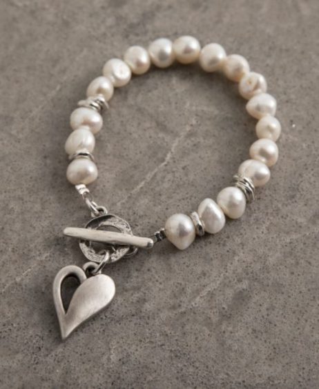 Danon Jewellery Simply You Pearls & Heart T-bar Bracelet