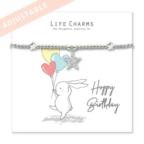 Life Charm Happy Birthday Silver Star Bracelet - Rosey Rabbits